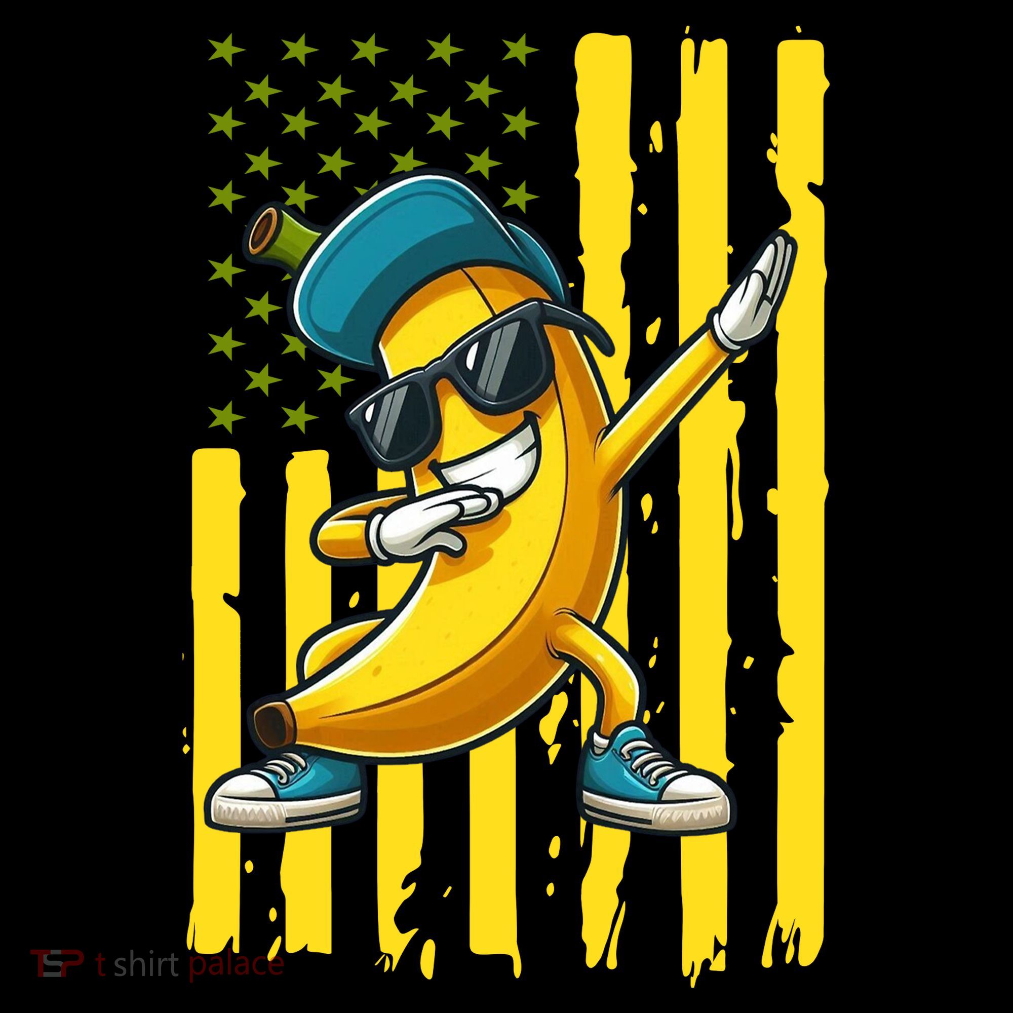 Banana Lover Retro American Flag Dabbing Coffee Mug
