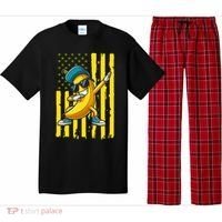 Banana Lover Retro American Flag Dabbing Pajama Set thumb 0
