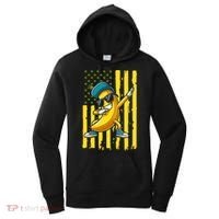 Banana Lover Retro American Flag Dabbing Women's Hoodie thumb 0