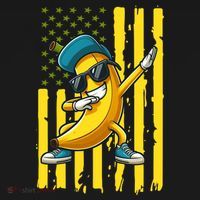 Banana Lover Retro American Flag Dabbing Women's Hoodie thumb 2