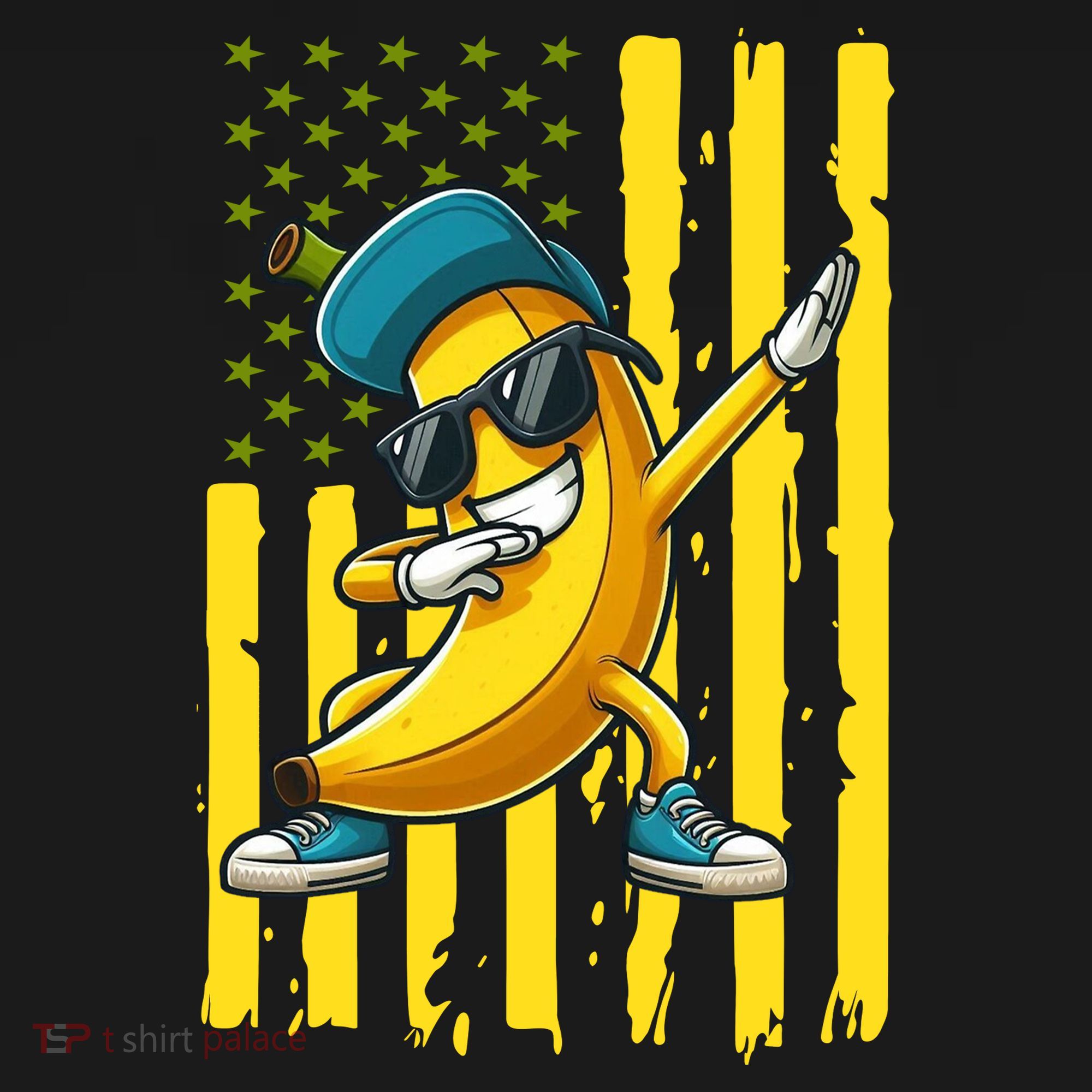 Banana Lover Retro American Flag Dabbing Women's Hoodie