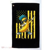 Banana Lover Retro American Flag Dabbing Golf Towel thumb 0