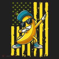 Banana Lover Retro American Flag Dabbing Golf Towel thumb 3