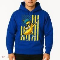 Banana Lover Retro American Flag Dabbing Hoodie thumb 2