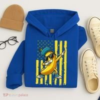 Banana Lover Retro American Flag Dabbing Hoodie thumb 4