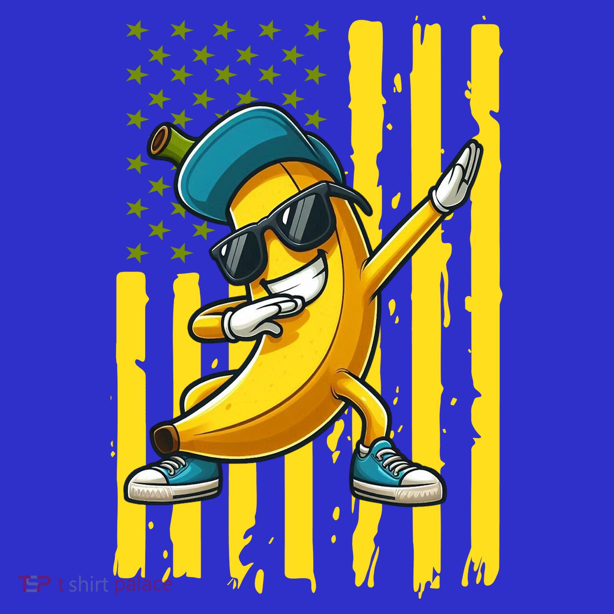 Banana Lover Retro American Flag Dabbing Hoodie