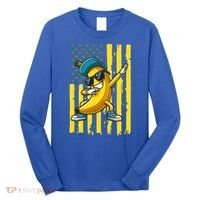 Banana Lover Retro American Flag Dabbing Long Sleeve Shirt thumb 0
