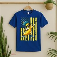 Banana Lover Retro American Flag Dabbing T-Shirt thumb 2