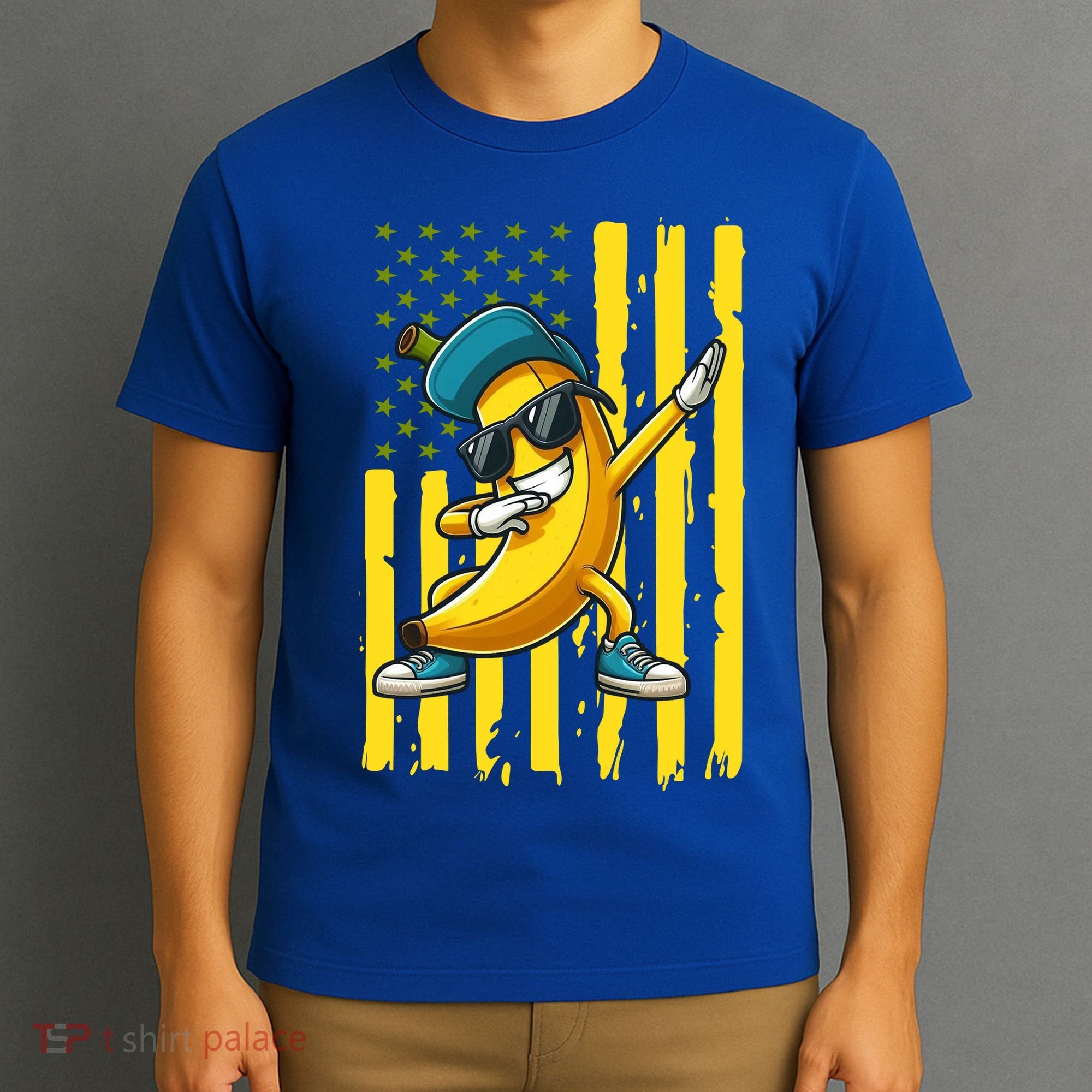 Banana Lover Retro American Flag Dabbing T-Shirt