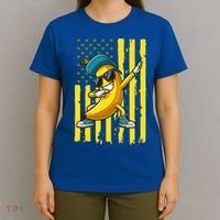 Banana Lover Retro American Flag Dabbing T-Shirt thumb 4