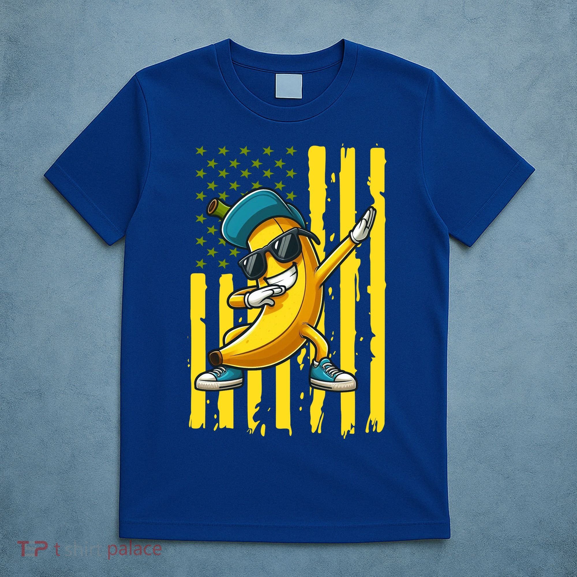 Banana Lover Retro American Flag Dabbing T-Shirt