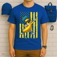 Banana Lover Retro American Flag Dabbing T-Shirt thumb 6