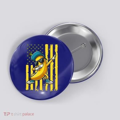 Banana Lover Retro American Flag Dabbing Button