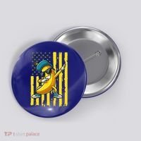 Banana Lover Retro American Flag Dabbing Button thumb 0