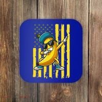 Banana Lover Retro American Flag Dabbing Coaster thumb 0