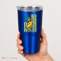 Banana Lover Retro American Flag Dabbing Tumbler thumb 2