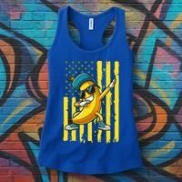 Banana Lover Retro American Flag Dabbing Women's Tank Top thumb 3