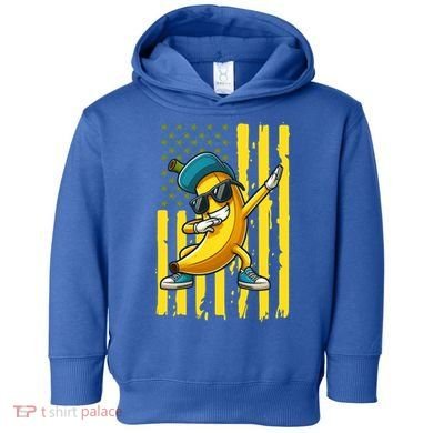 Banana Lover Retro American Flag Dabbing Toddler Hoodie