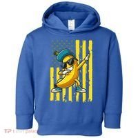 Banana Lover Retro American Flag Dabbing Toddler Hoodie thumb 0