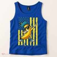 Banana Lover Retro American Flag Dabbing Tank Top thumb 2