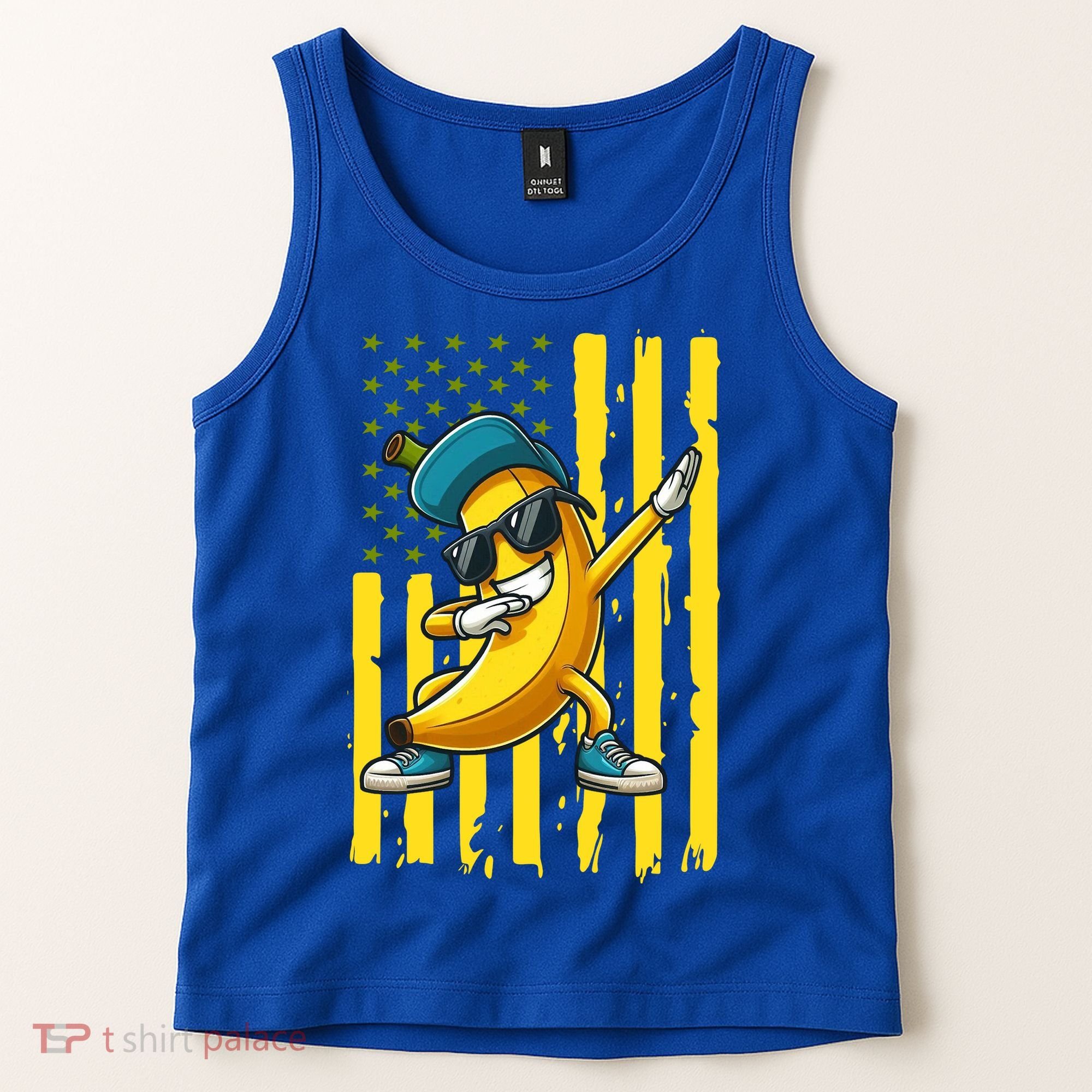 Banana Lover Retro American Flag Dabbing Tank Top