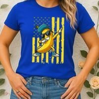 Banana Lover Retro American Flag Dabbing Women's T-Shirt thumb 2