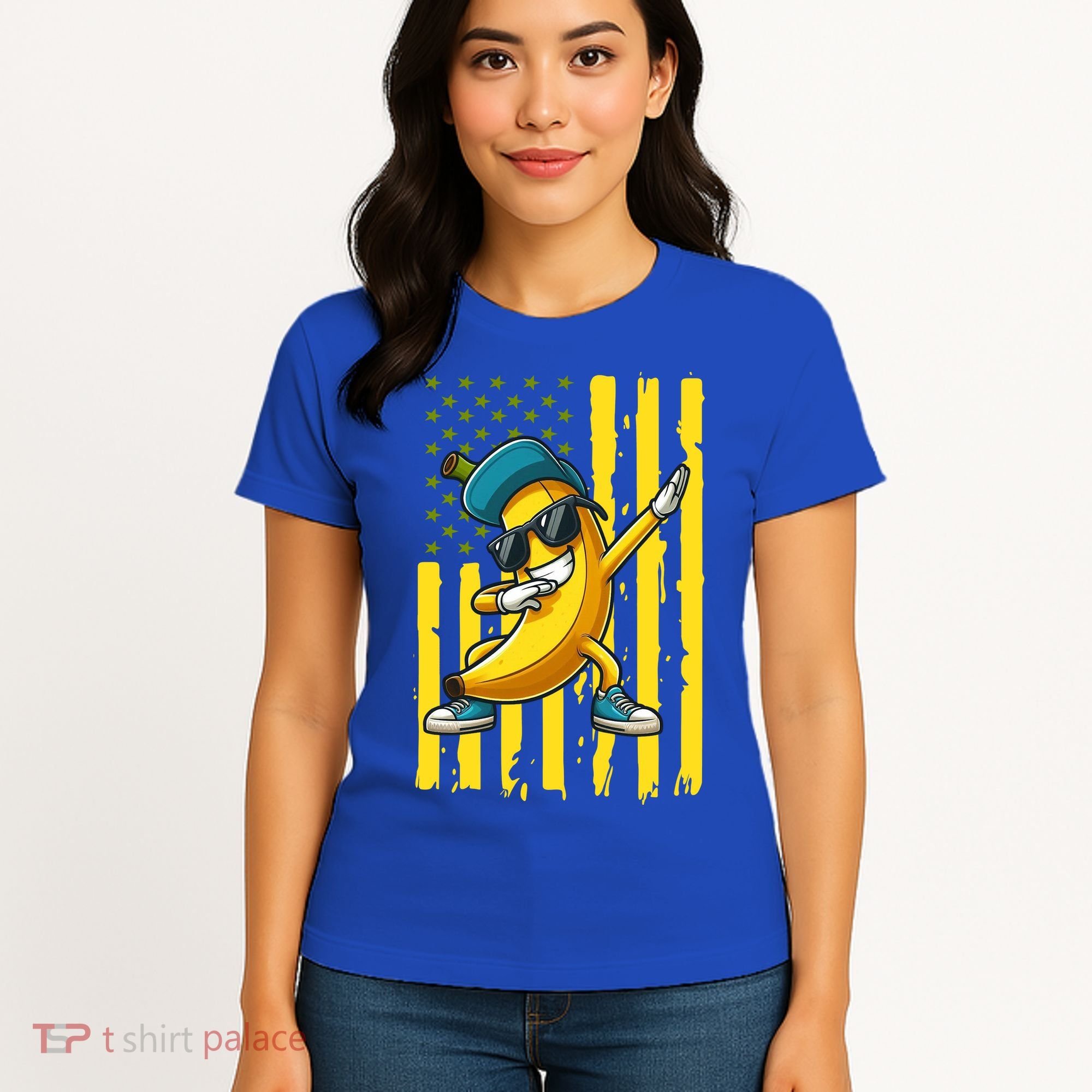 Banana Lover Retro American Flag Dabbing Women's T-Shirt