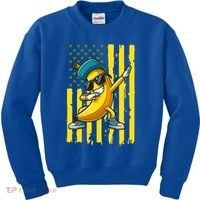 Banana Lover Retro American Flag Dabbing Kids Sweatshirt thumb 0