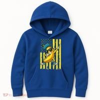 Banana Lover Retro American Flag Dabbing Kids Hoodie thumb 0