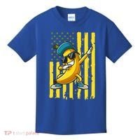 Banana Lover Retro American Flag Dabbing Kids T-Shirt thumb 0