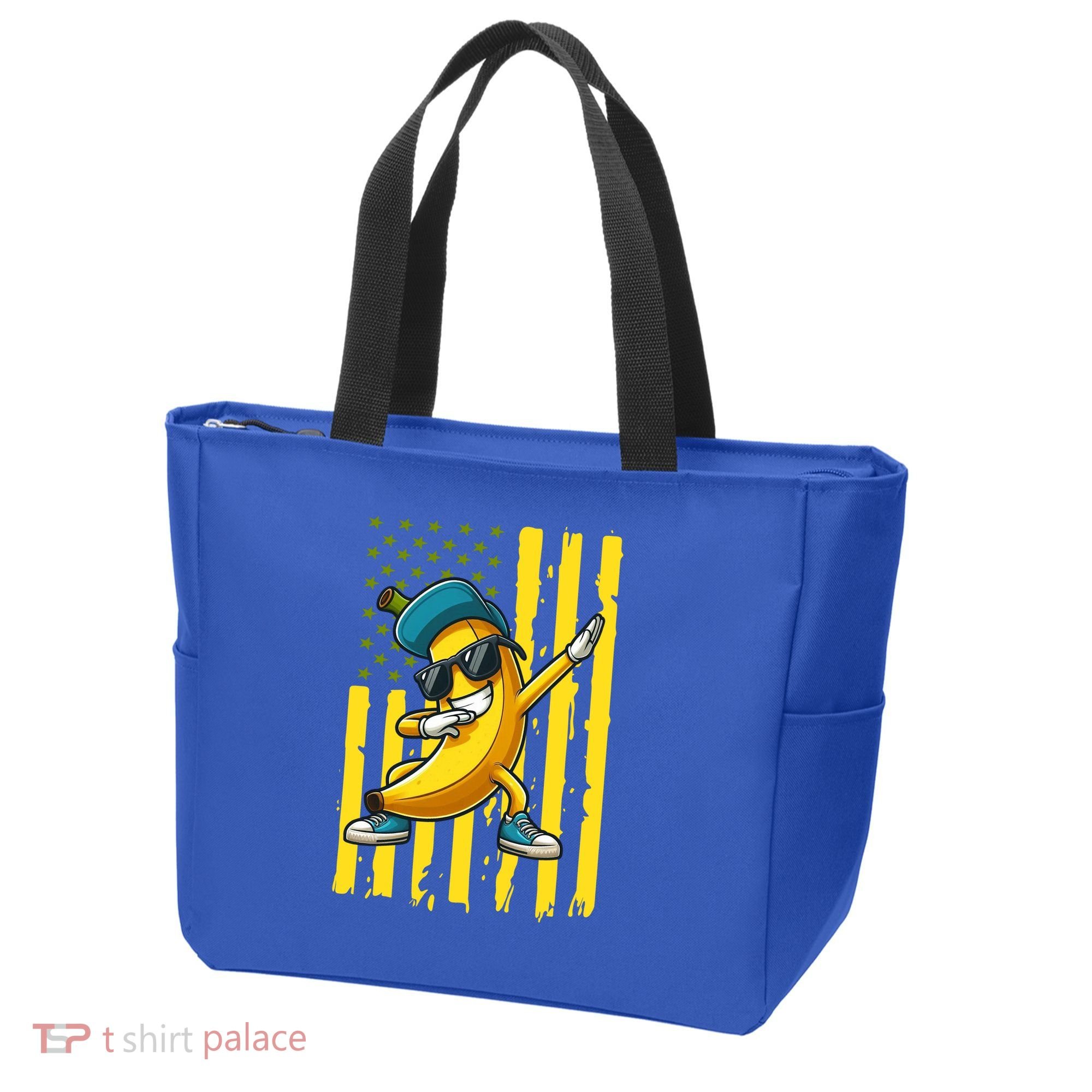 Banana Lover Retro American Flag Dabbing Tote Bag
