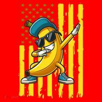 Banana Lover Retro American Flag Dabbing Santa Hat thumb 1