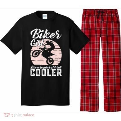 Biker Like Regular But Cooler Funny Motorcycle Gift Pajama Set