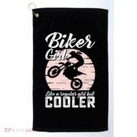 Biker Like Regular But Cooler Funny Motorcycle Gift Golf Towel thumb 0