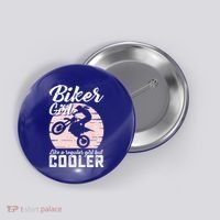 Biker Like Regular But Cooler Funny Motorcycle Gift Button thumb 0