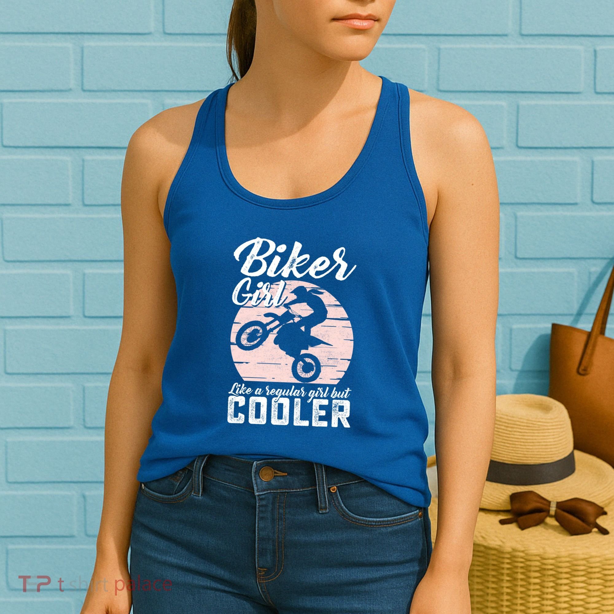 Biker Like Regular But Cooler Funny Motorcycle Gift Women's Tank Top