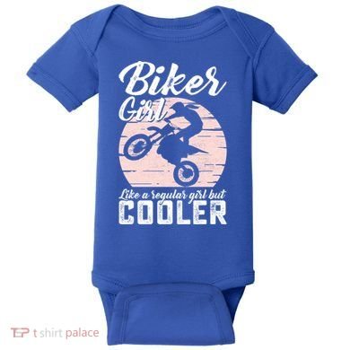 Biker Like Regular But Cooler Funny Motorcycle Gift Baby Bodysuit