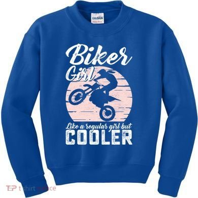 Biker Like Regular But Cooler Funny Motorcycle Gift Kids Sweatshirt