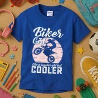 Biker Like Regular But Cooler Funny Motorcycle Gift Kids T-Shirt thumb 3