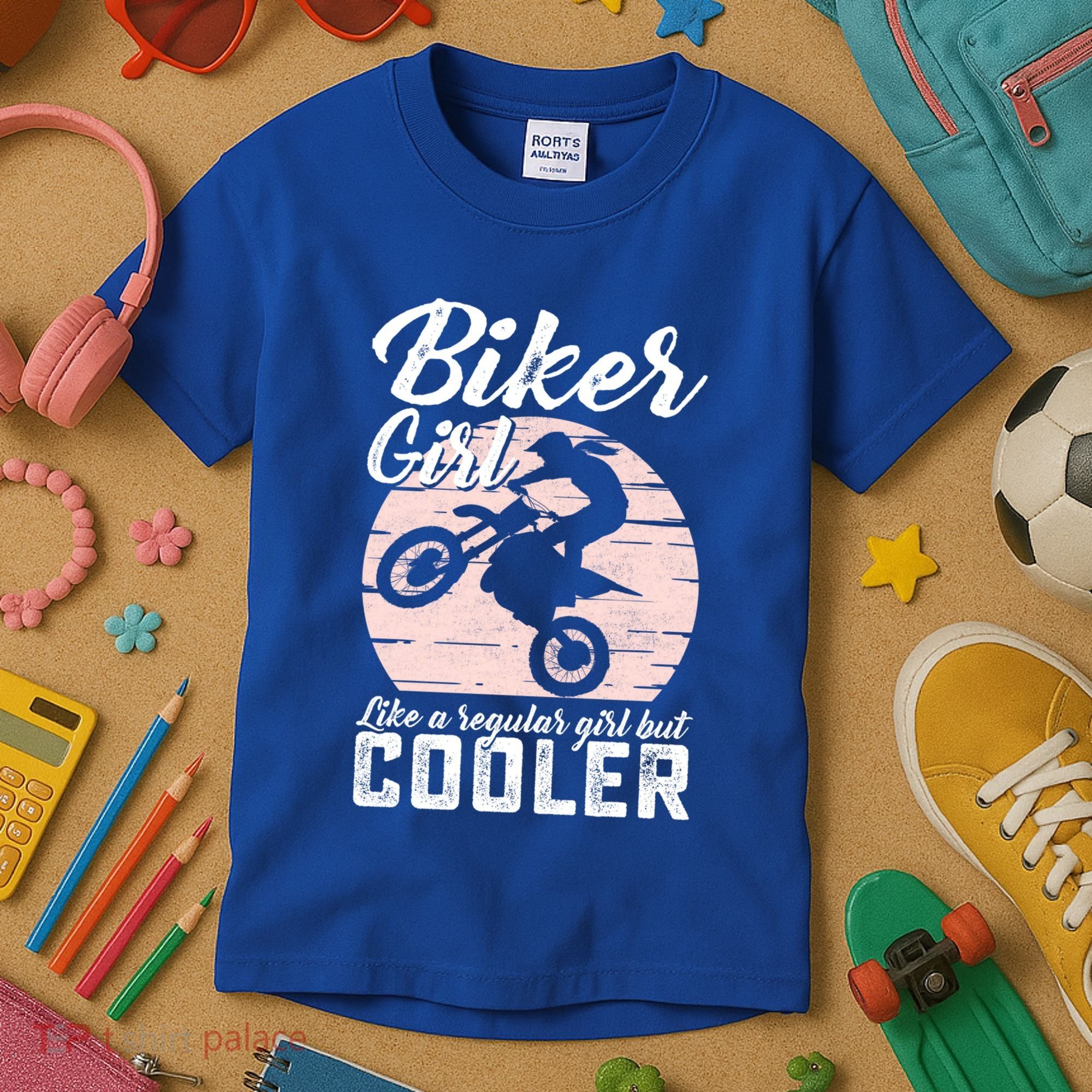 Biker Like Regular But Cooler Funny Motorcycle Gift Kids T-Shirt
