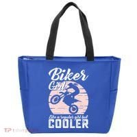 Biker Like Regular But Cooler Funny Motorcycle Gift Tote Bag thumb 0