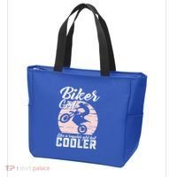 Biker Like Regular But Cooler Funny Motorcycle Gift Tote Bag thumb 3