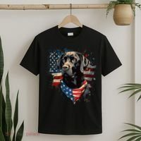 Black Labrador Retriever USA Flag Lab Dog Lover Gifts T-Shirt thumb 2