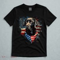 Black Labrador Retriever USA Flag Lab Dog Lover Gifts T-Shirt thumb 5