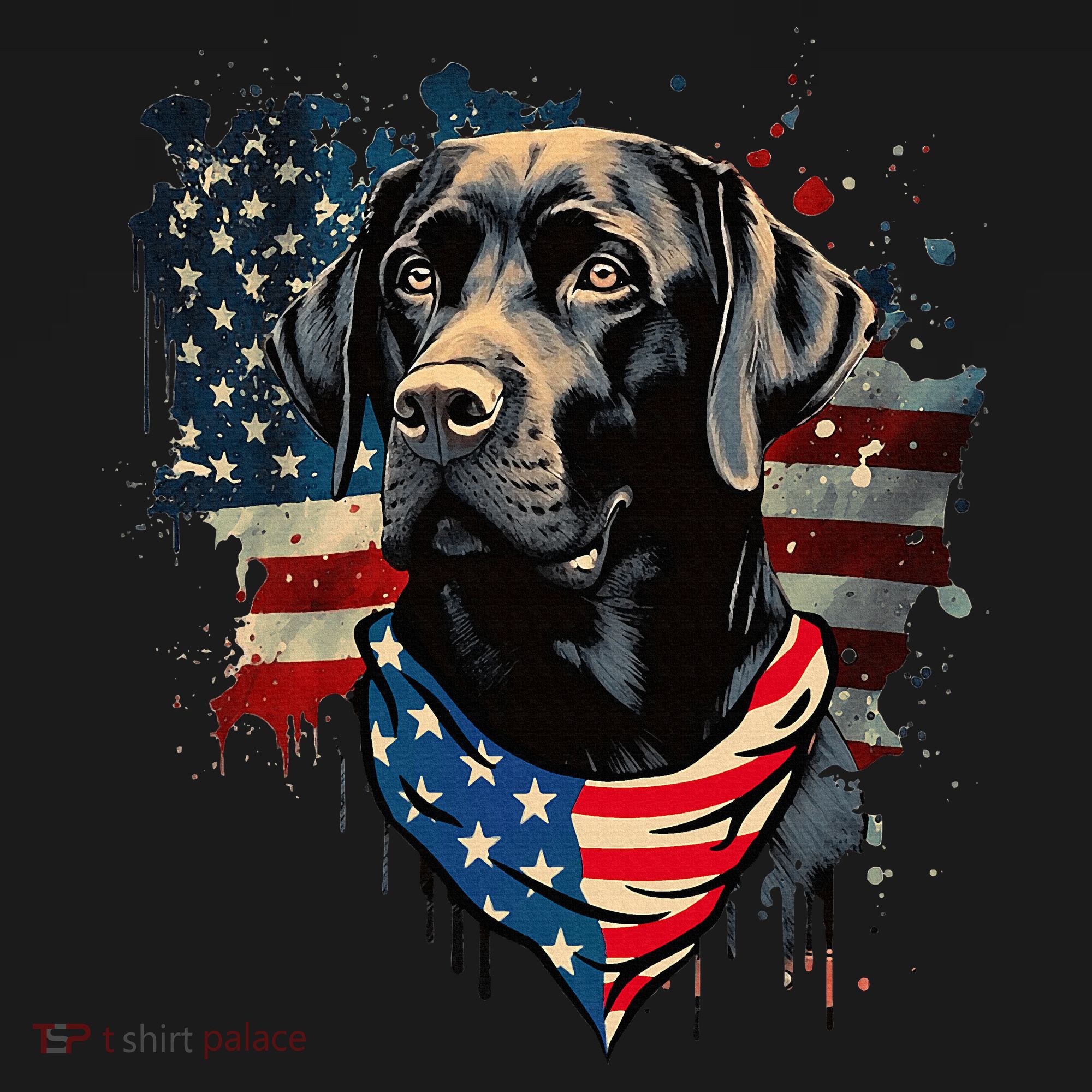 Black Labrador Retriever USA Flag Lab Dog Lover Gifts Polo
