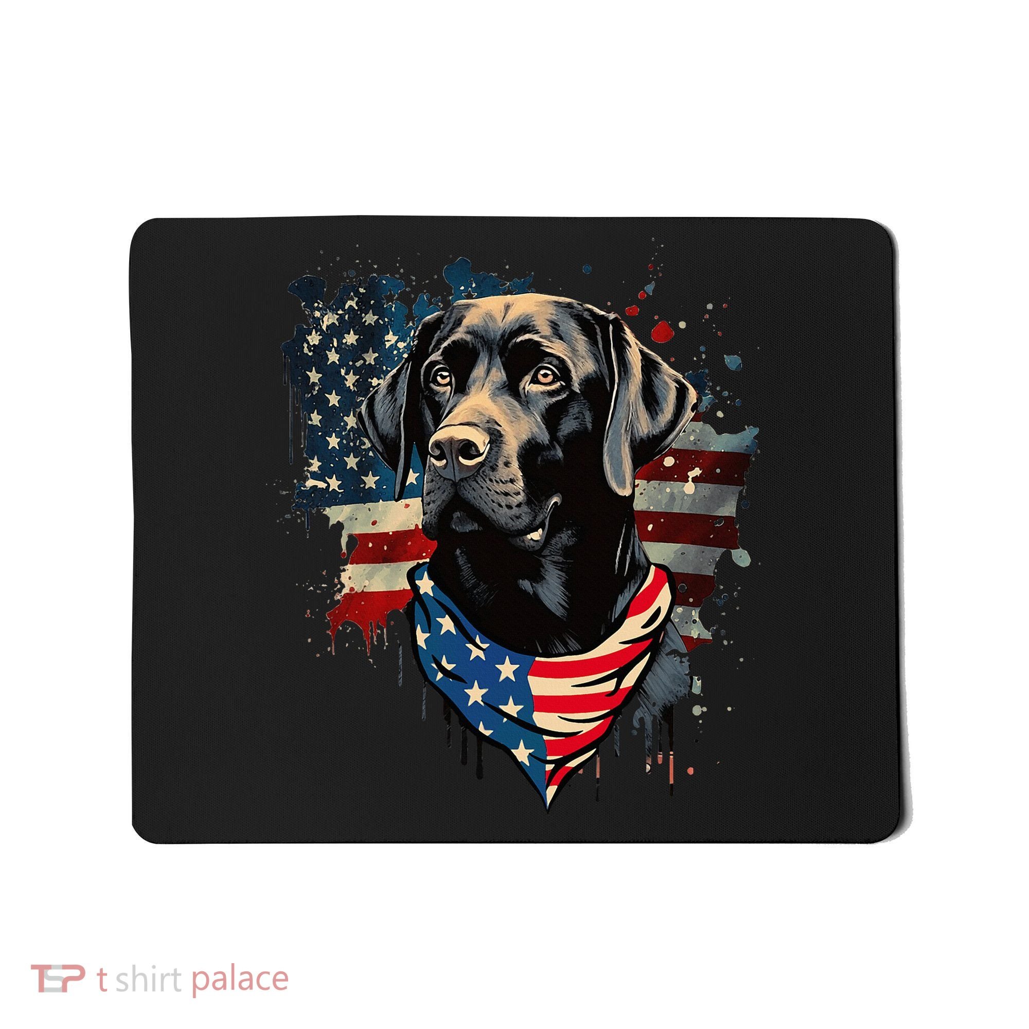 Black Labrador Retriever USA Flag Lab Dog Lover Gifts Mousepad