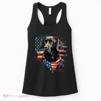 Black Labrador Retriever USA Flag Lab Dog Lover Gifts Women's Tank Top thumb 0