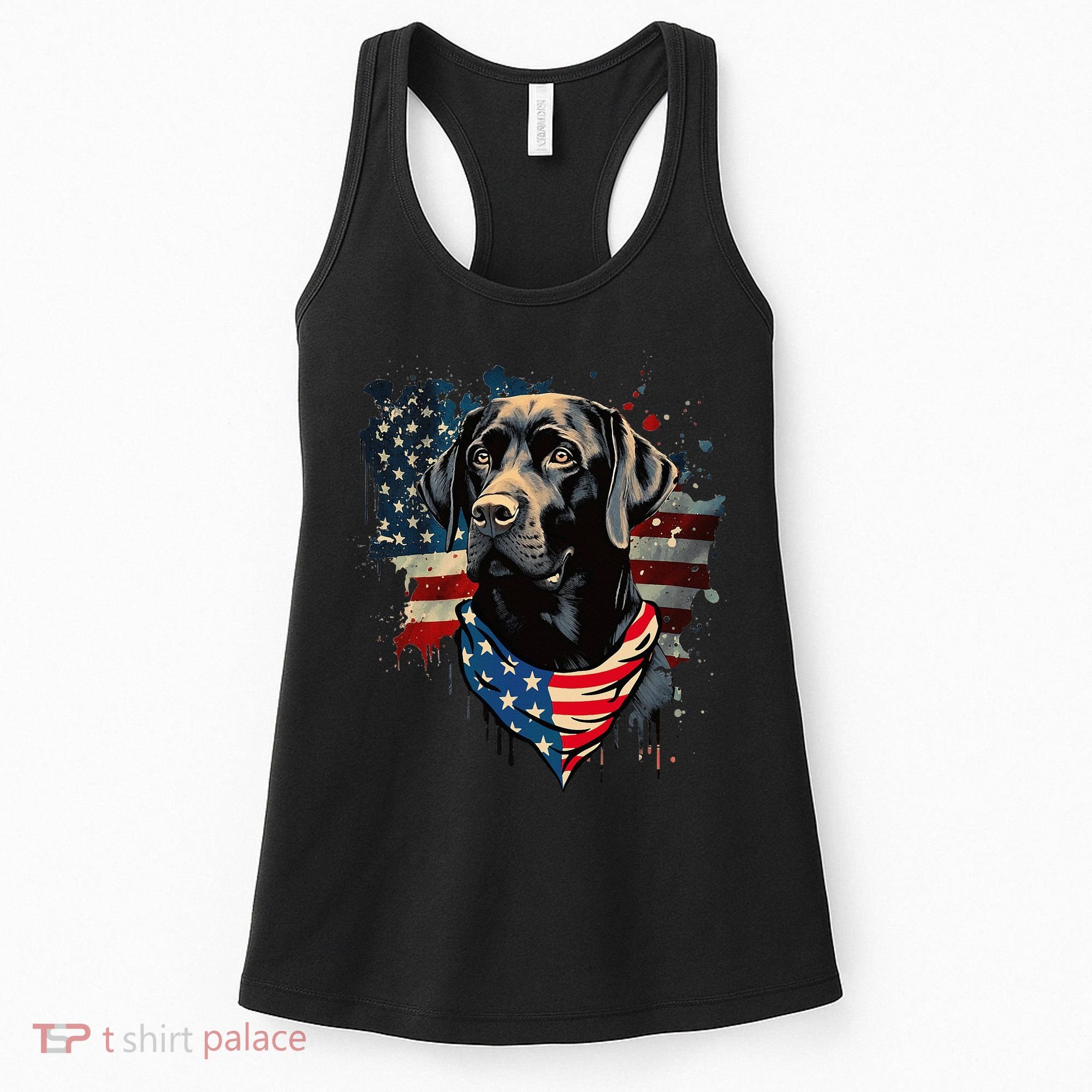Black Labrador Retriever USA Flag Lab Dog Lover Gifts Women's Tank Top