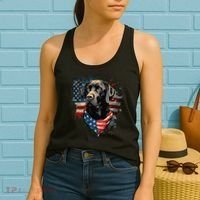 Black Labrador Retriever USA Flag Lab Dog Lover Gifts Women's Tank Top thumb 2