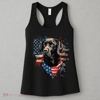 Black Labrador Retriever USA Flag Lab Dog Lover Gifts Women's Tank Top thumb 3